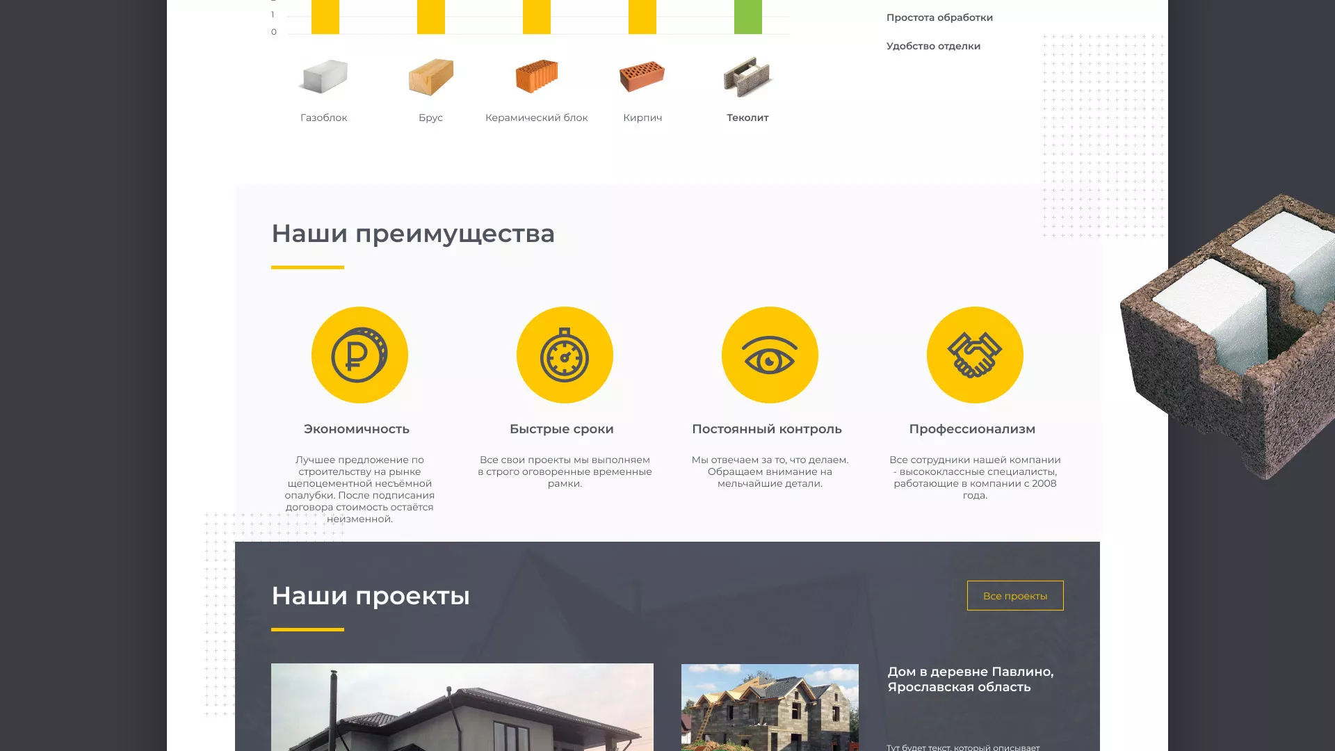 Создание сайта для строительной компании «ЭКОДОМ» в Домодедово