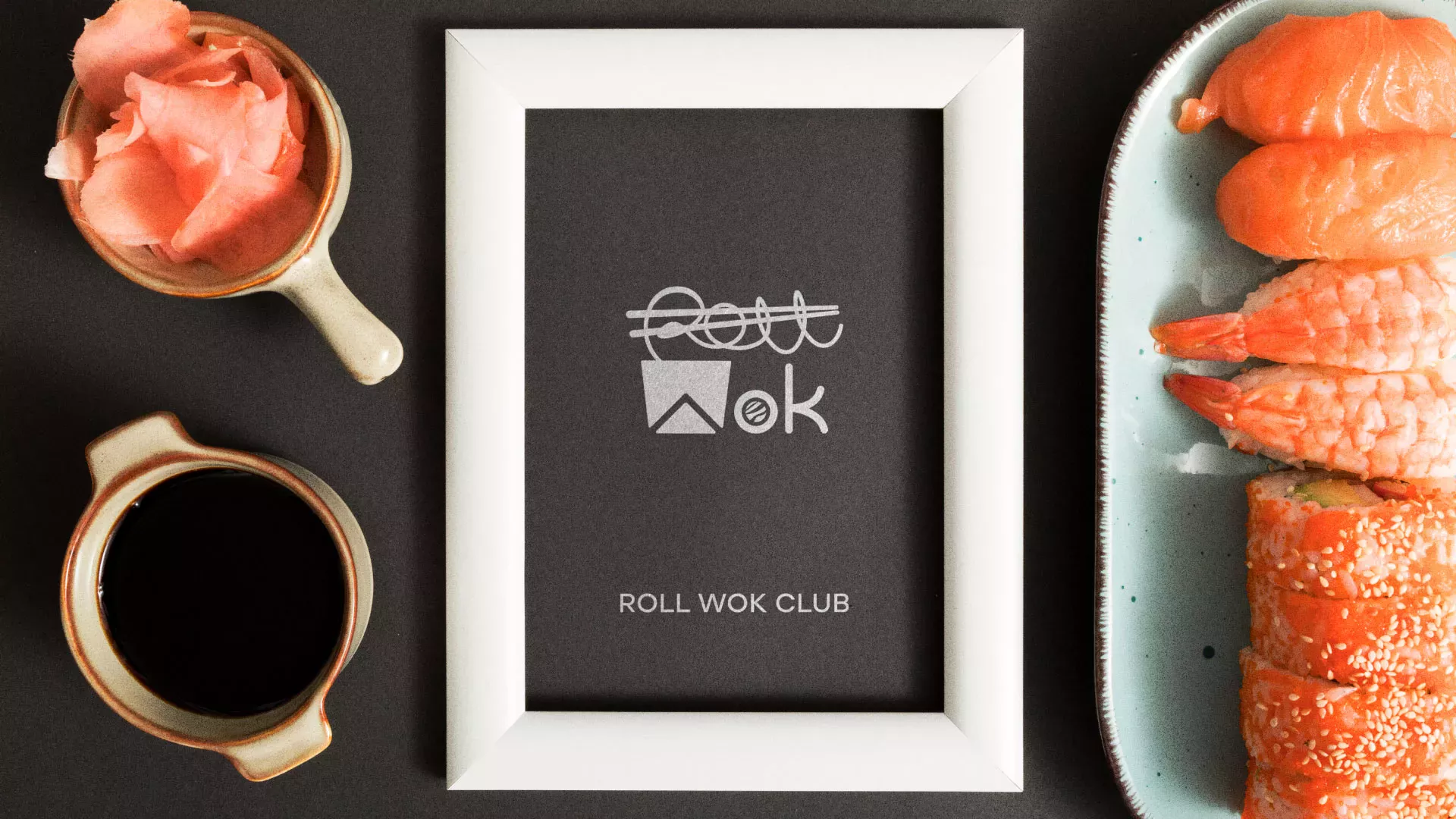 Разработка логотипа суши-бара «Roll Wok Club» в Домодедово