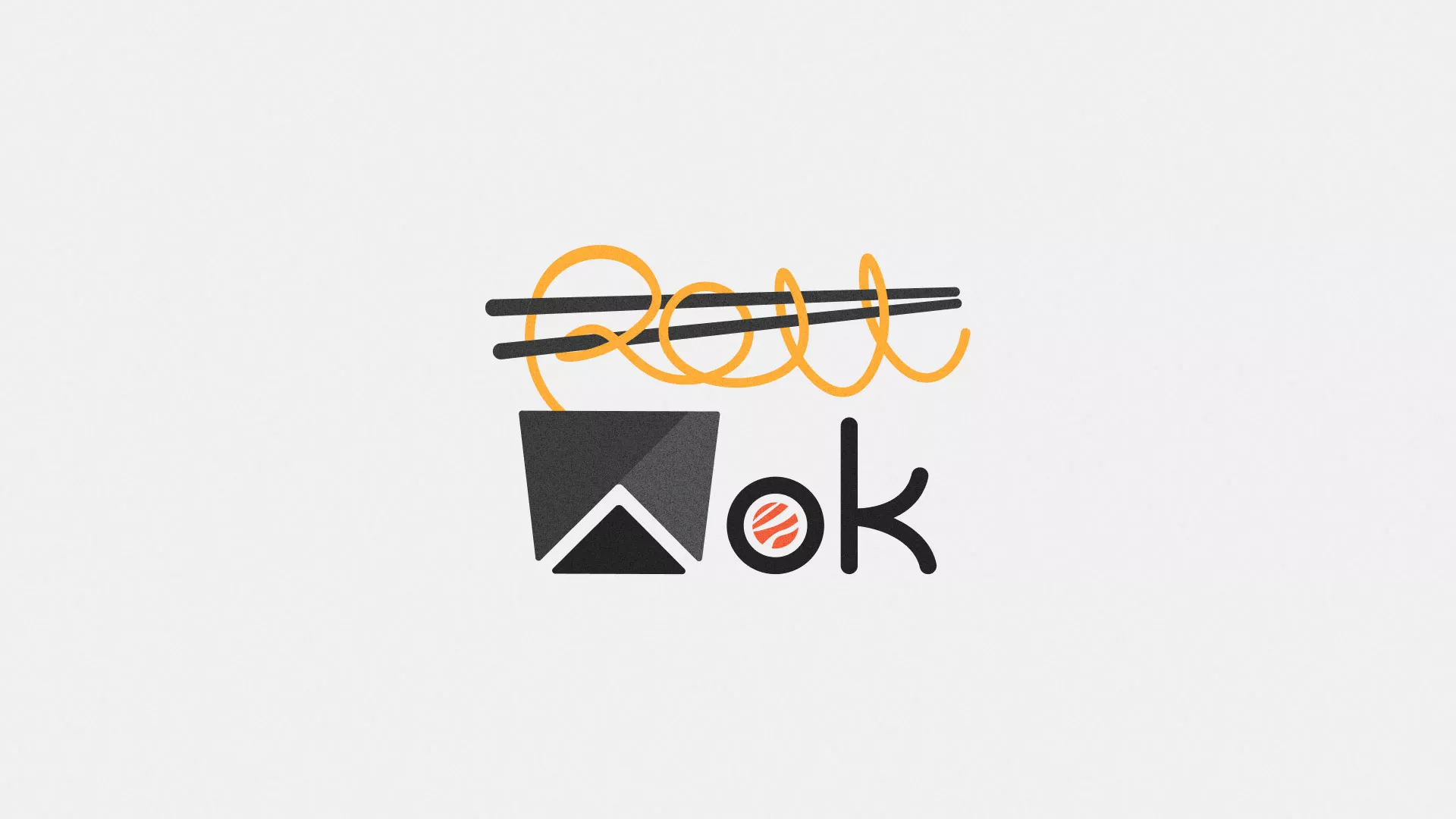 Разработка логотипа суши-бара «Roll Wok Club» в Домодедово
