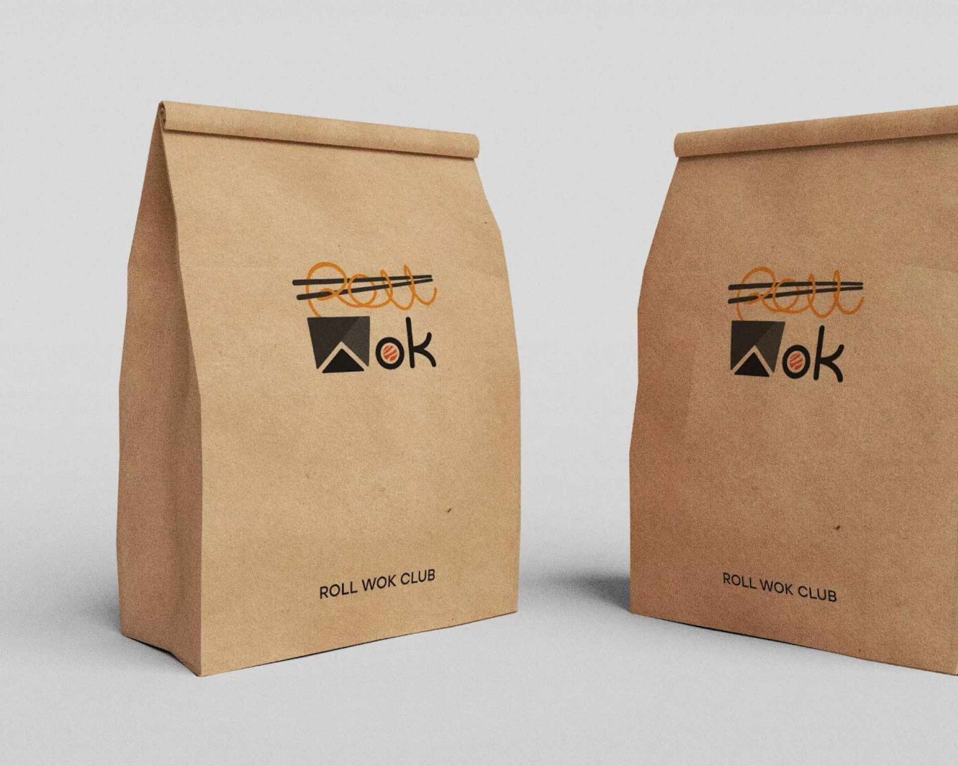 Создание дизайна упаковки суши-бара «Roll Wok Club» в Домодедово